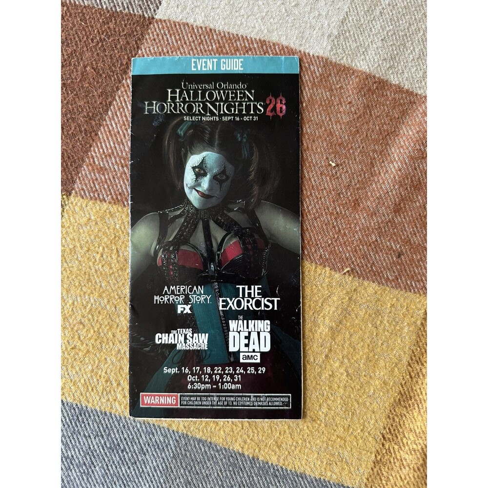 Halloween Horror Nights Event Guide Map 2016 HHN 26 Universal Studios